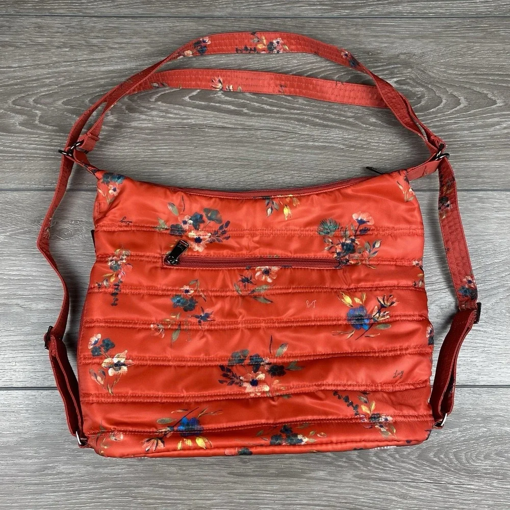 Lug Zipliner Convertible Hobo Bag Red‎ Bouquet Floral